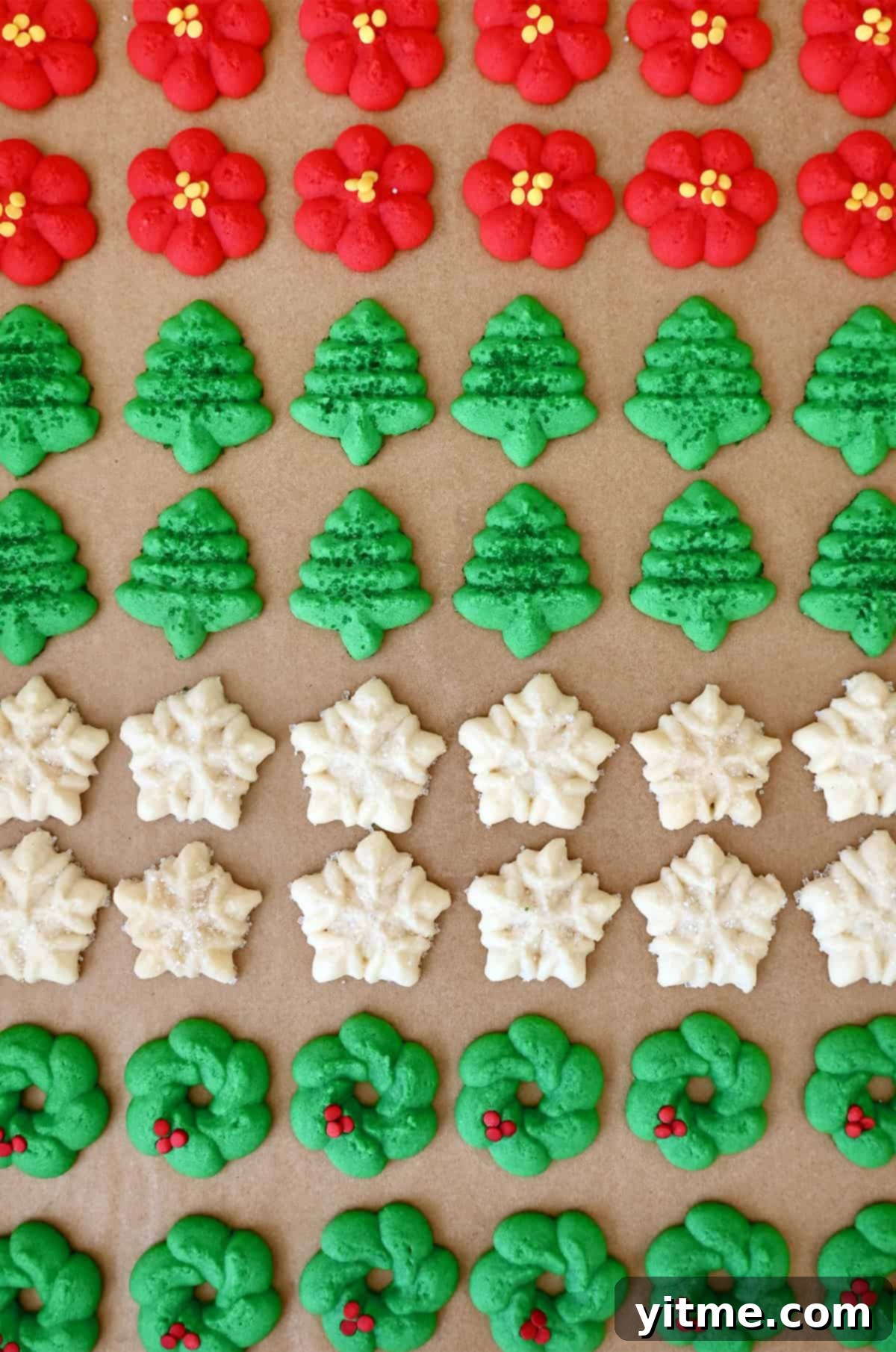 Spritz cookies with sprinkles.