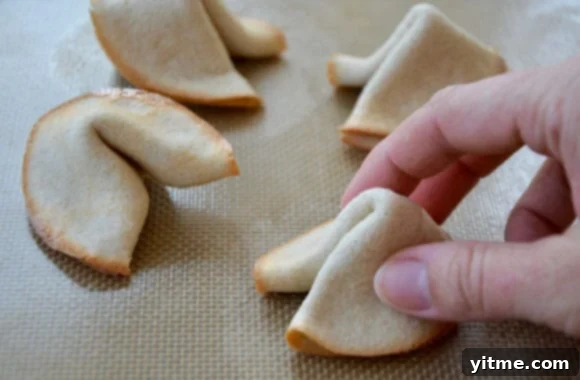 Hand Shaping Fortune Cookies