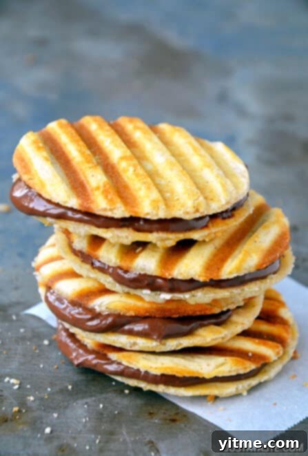 Nutella Waffle Sandwich Cookies #recipe